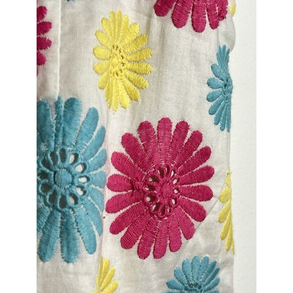 Lilly Pulitzer EUC White Multi Embroidered Daisy Slvless Cotton Summer Dress 4 - Picture 4 of 7